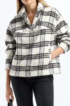 Femme IRO Veste Bika En Ecru/Noir