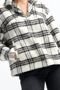 Femme IRO Veste Bika En Ecru/Noir