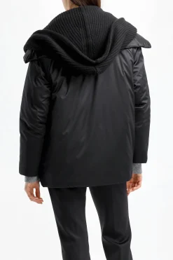 Femme Agnona Veste Caban Glossy En Noir