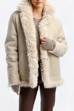 Femme Jadia Veste Cleo Reversible En Blanc Casse