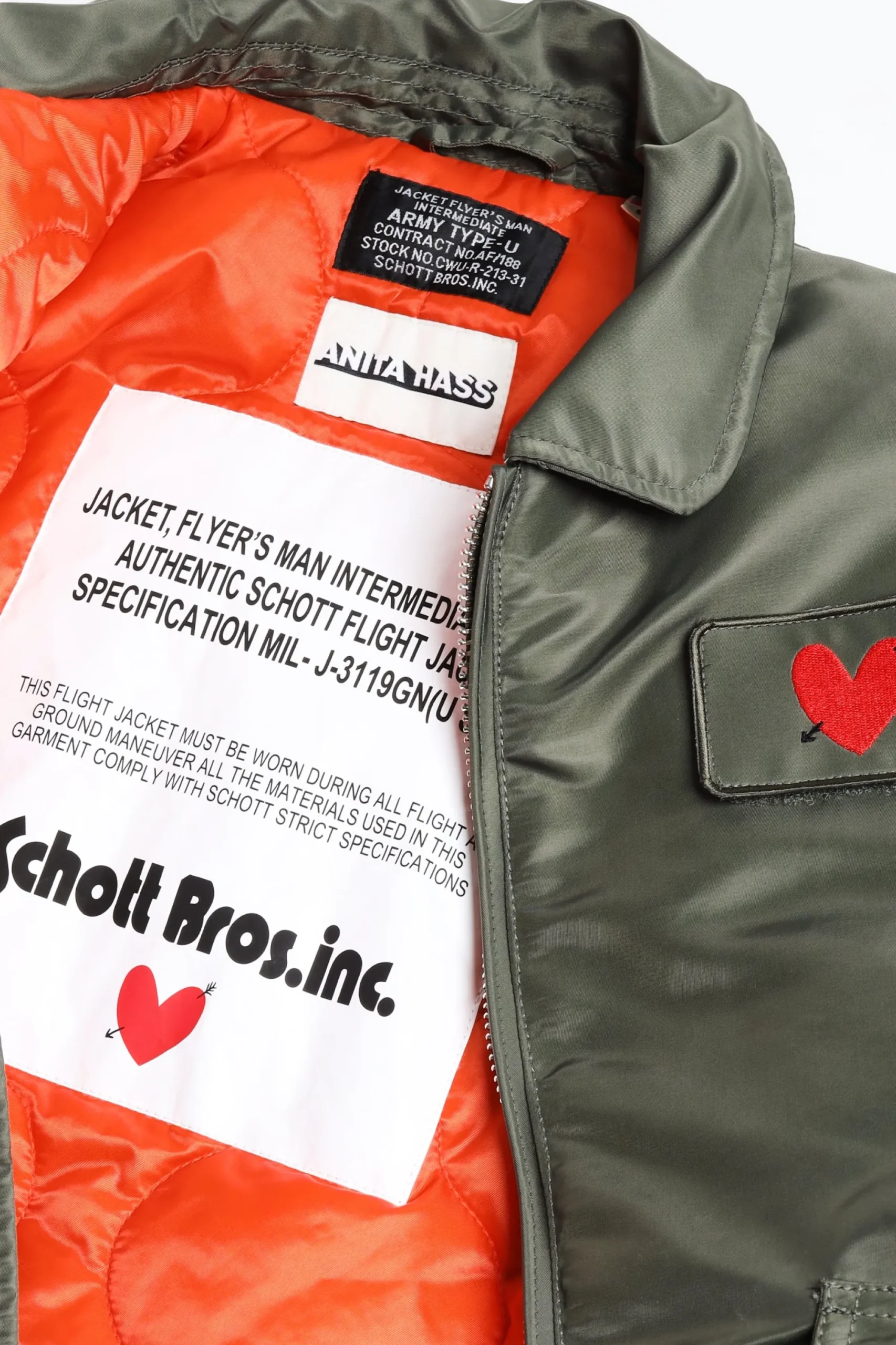 Femme Schott x Anita Hass Veste Dan W 'Heart' En Army