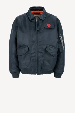 Femme Schott x Anita Hass Veste Dan W 'Heart' En Bleu Marine