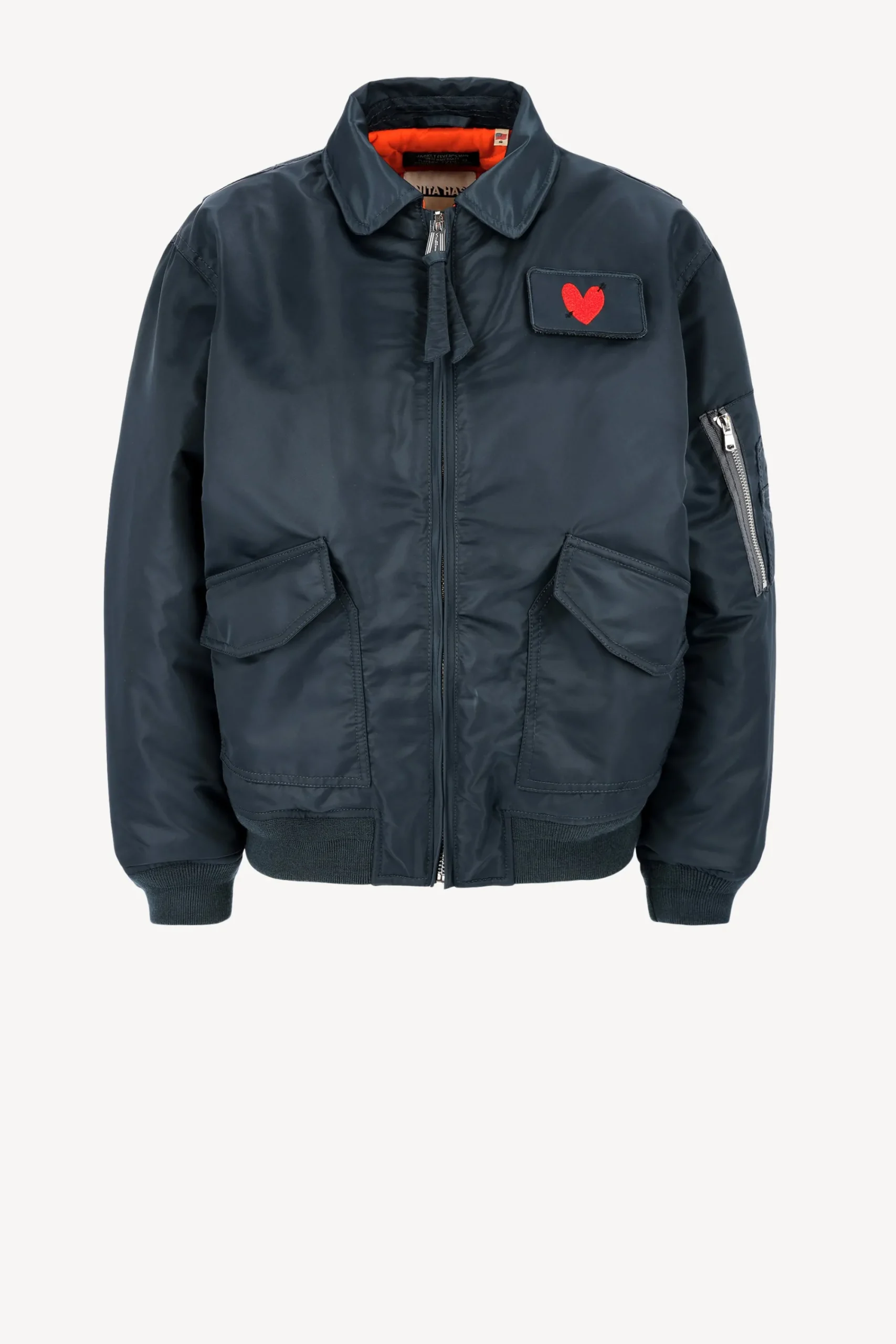 Femme Schott x Anita Hass Veste Dan W 'Heart' En Bleu Marine