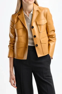 Femme Proenza Schouler Veste En Cuir Glossy En Caramel
