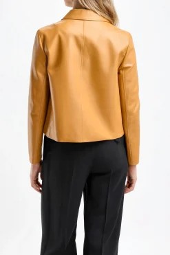 Femme Proenza Schouler Veste En Cuir Glossy En Caramel