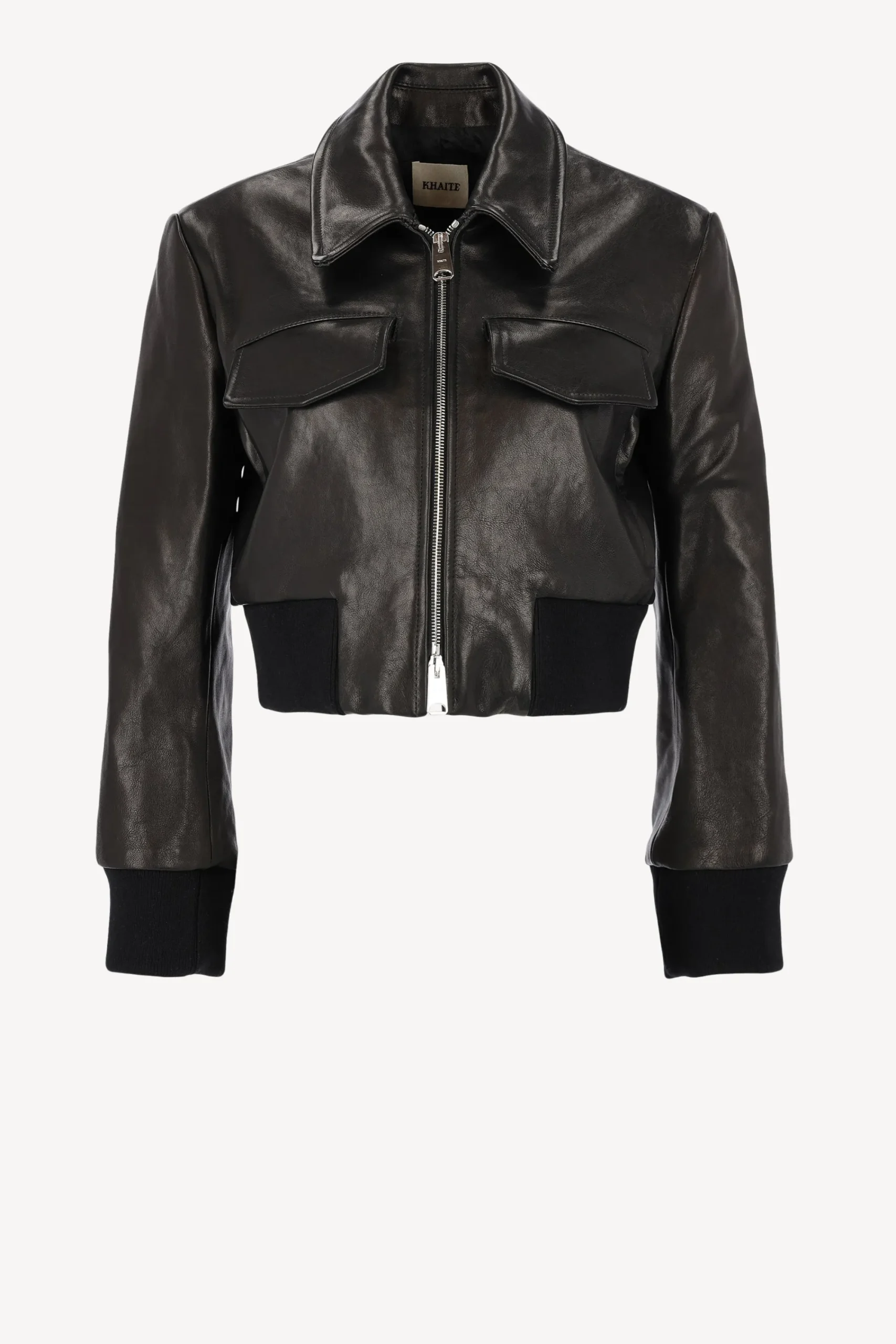 Femme Khaite Veste En Cuir Hector En Noir