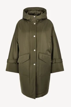 Femme Ahirain Veste Parka Techno En Olive Martini