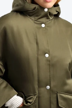 Femme Ahirain Veste Parka Techno En Olive Martini