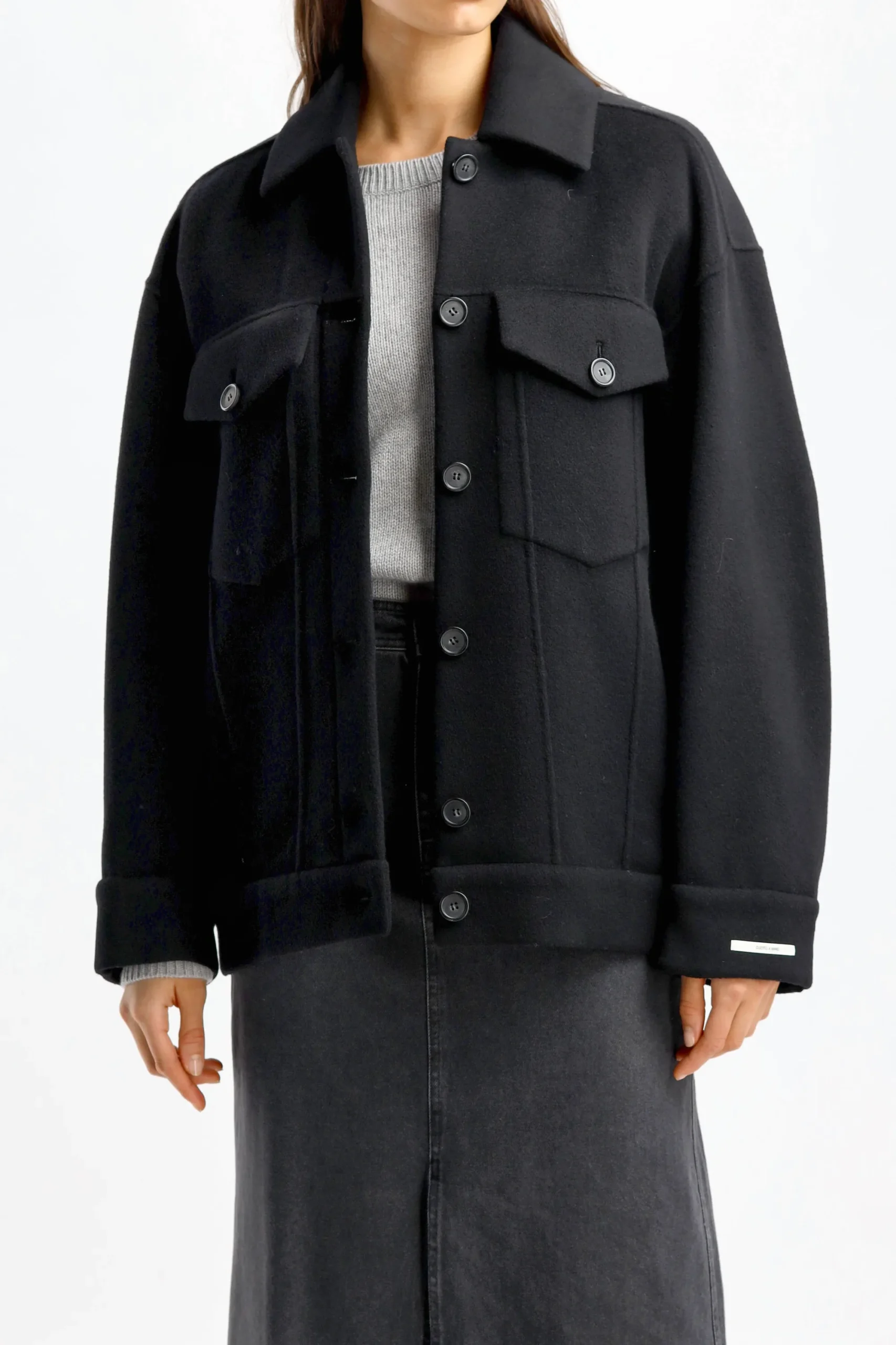 Femme Sportmax Veste-Chemise Laccio En Noir