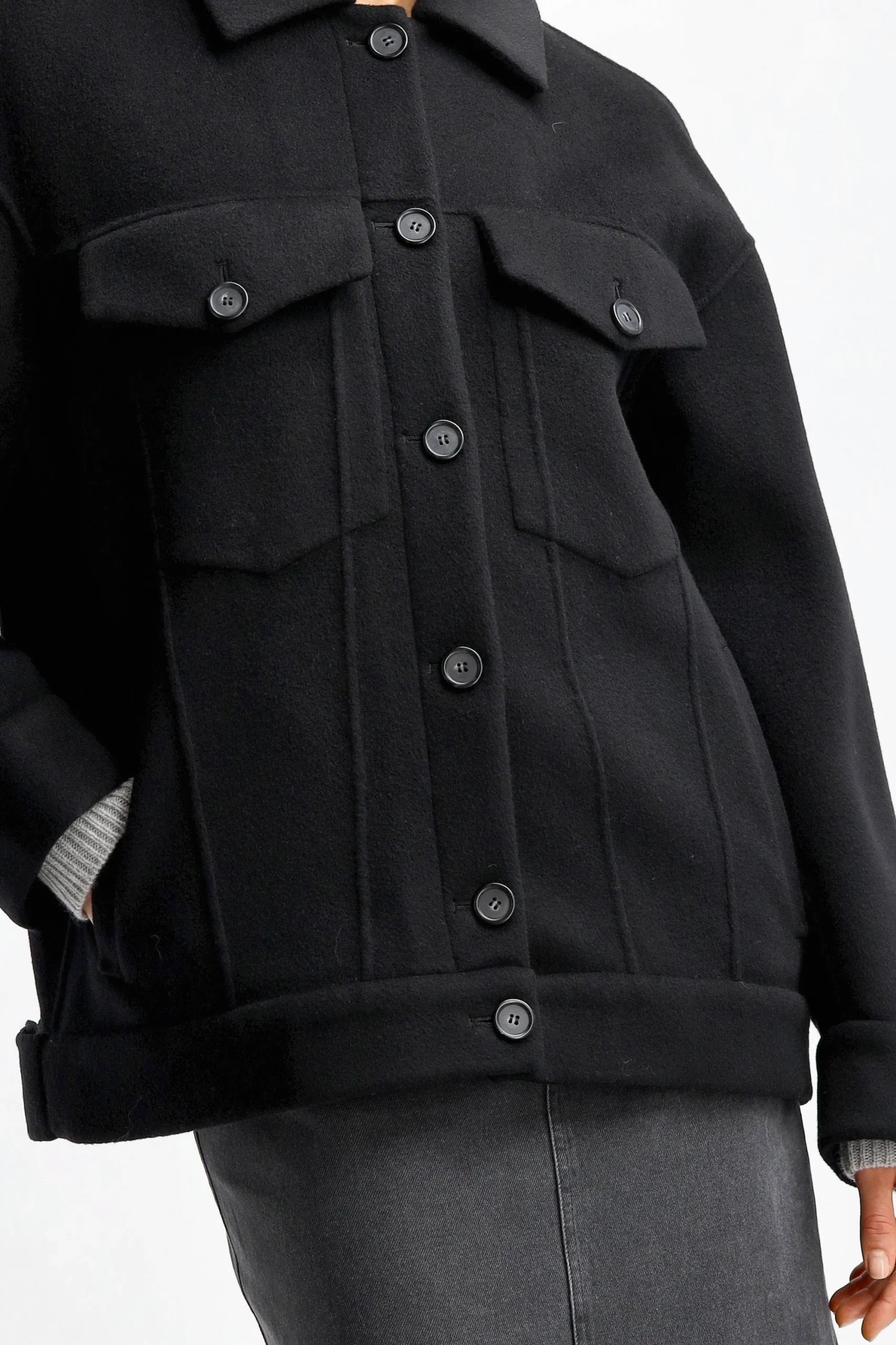 Femme Sportmax Veste-Chemise Laccio En Noir